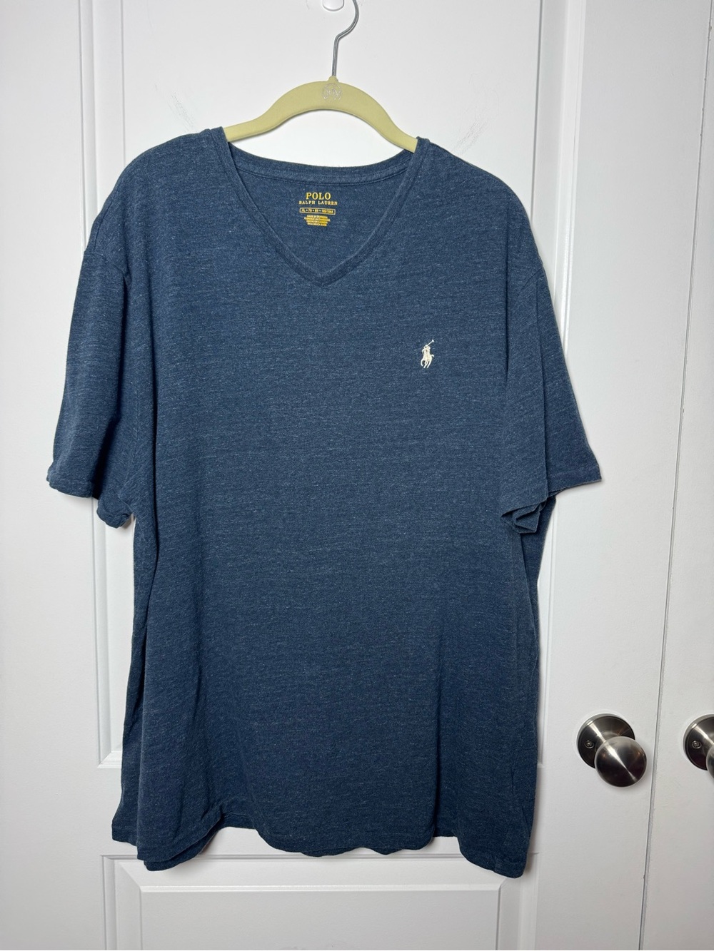 Polo Ralph Lauren Men’s XL Heather Blue V-Neck Pony Logo T-Shirt